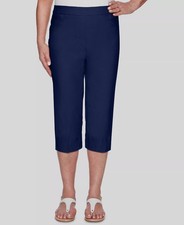 Alfred Dunner Women's Blue Allure Stretch Clamdigger Capri Pants Plus Size 22W