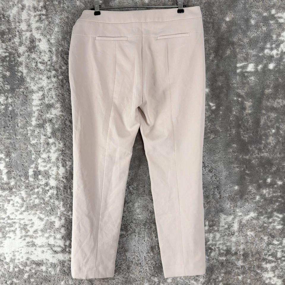 Pantalón Adrianna Papell Talla 8 Elástico Frente Plano Pierna Recta Botón Cremallera Forrado Foto 4 de 4