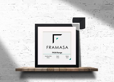 Square Black Photo Frame White Picture Frame Oak poster frame with White Mount
