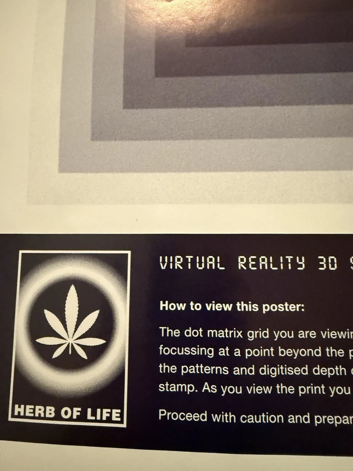Póster Magic Eye EXPANDE TU MENTE HIERBA DE LA VIDA PÓSTER VR 3D Eye Illusion 25"x35" Foto 3 de 3