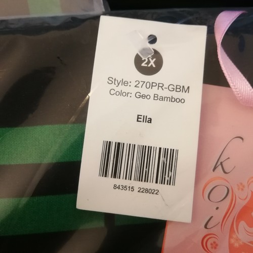 Koi Scrub Top Ella 270PR-GBM Geo Bamboo - Picture 4 of 5