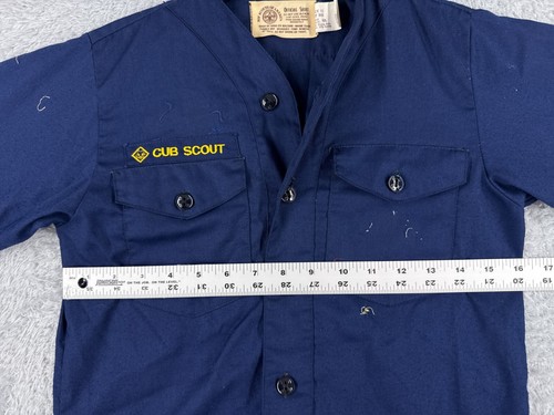 VINTAGE Boy Scouts of America Shirt Youth 12 Blue Long Sleeve Cub 1977 Polyester - Picture 8 of 14