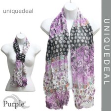 New Arrival VINTAGE SPRING CRINKLED FLOWER PRINT SHAWL SCARF WRAP/ FSN2169 PPL