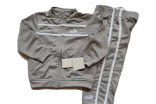PUMA NWT Boys 2PC  Suit  Jacket Pants  Light Grey set size 24 months