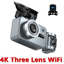 Dash Cam 2" Three Lens Car Camera 4K Ultrahd Wifi Video DVR Recorder G-sensor