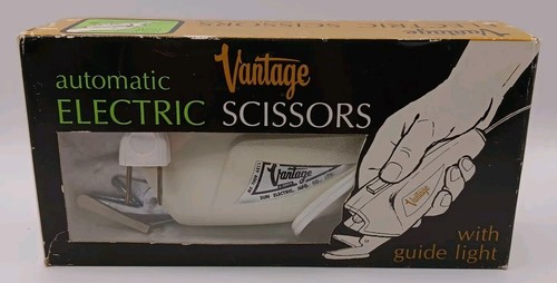 Vintage Vantage Electric Scissors w/Guide Light ModelJ-1400/16-100 Made In Japan