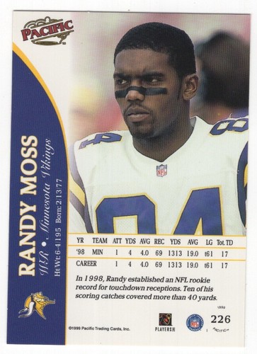 1999 Pacific Football Set Break - Cards #226-450 Pt.2 - 第 3/373 張圖片
