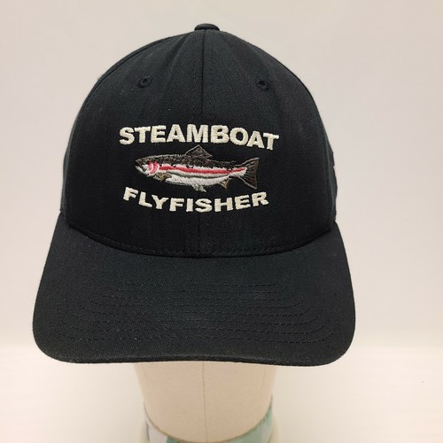 Black Steamboat Fly Fisher hat baseball 