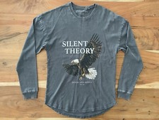 Silent Theory Jumper Men Size S Grey Curved Hem Crew Skater Boy Casual Normcore