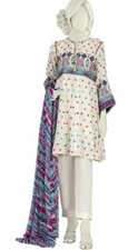 New Pakistani Shalwar Kameez Stitched JJ -PRET- 3 Piece  Size: M 