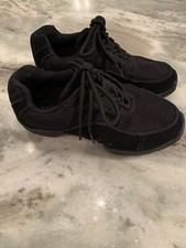 Balera black suede dancing shoes, unisex, lace up tennis shoes women's 6M EUC