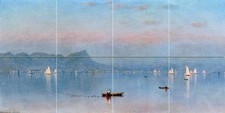 SHAD FISHING ON THE HUDSON Tile Mural Kitchen Bathroom Backsplash Ceramic 24x12