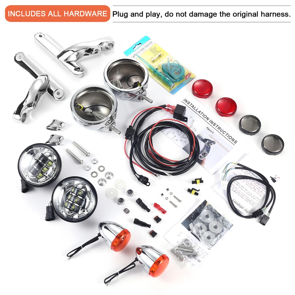 Foco auxiliar LED de 4,5" luz de paso para Harley Street Glide FLHX 06-22 Foto 2 de 4