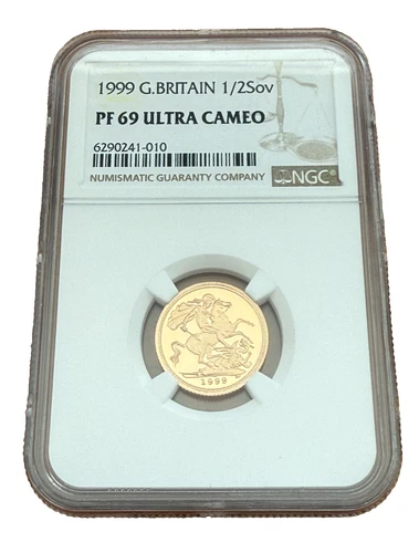 Great Britain 1999 Gold 1/2 Sovereign NGC PF69UC