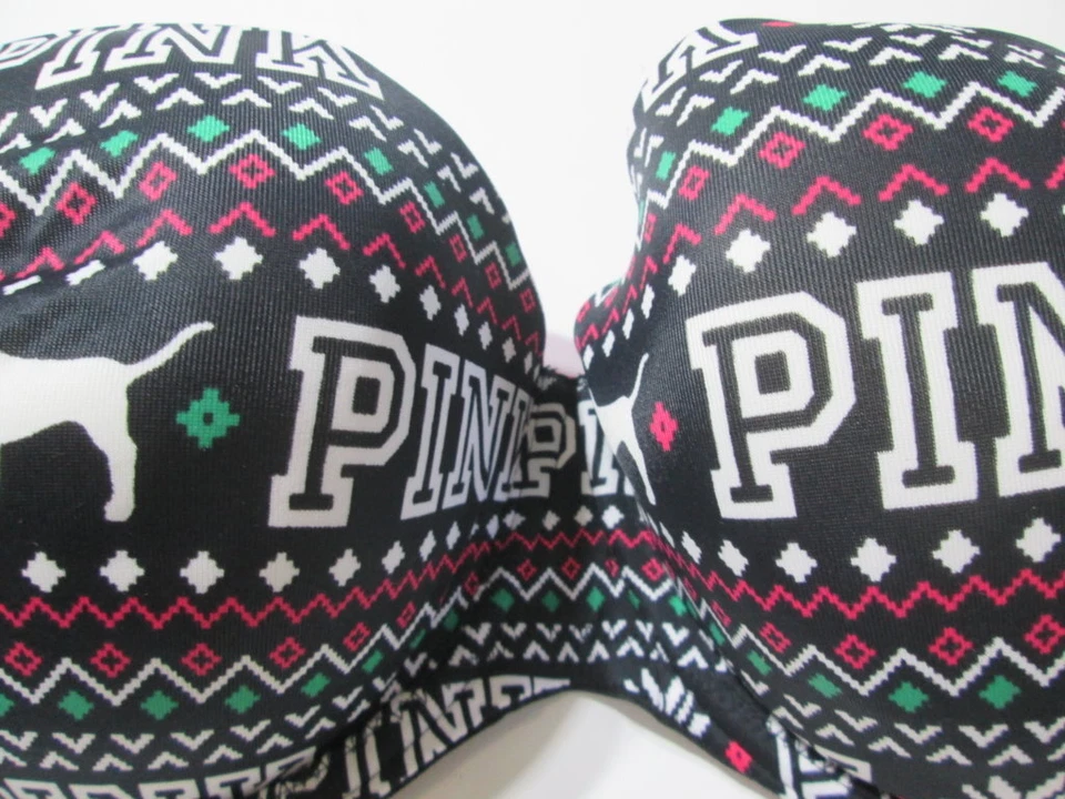 34DD Victoria Secret бюстгальтер на косточках вверх подъем пуш-ап без бретелек собаки логотип - Изображение 3 из 4