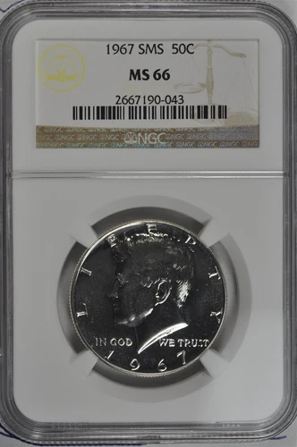 1967 SMS 40% Silver Kennedy Half Dollar NGC MS 66 SMS 40% Silver