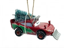 🎄Disney Pixar CARS Holiday Lightning McQueen Snow Plow Christmas Tree Ornament