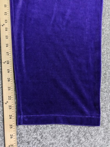 Quacker Factory Velour Ankle Pants Women 1X Blue Pockets Straight Leg M33 - Picture 11 of 12