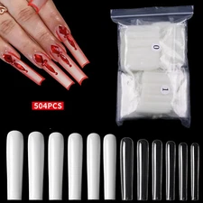 504 Pcs Extra Long Ballerina False Nail Tips Acrylic Coffin Full Cover for Nails