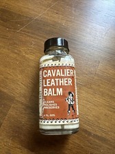 Vintage Cavalier Leather Balm Glass Bottle Jar Advertising Container 4 Oz