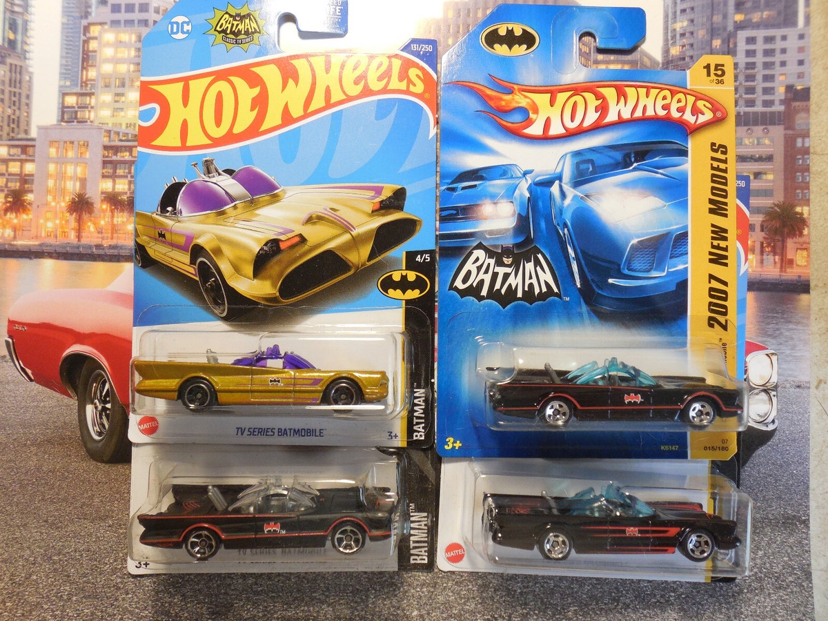Hot Wheels Batman 1966 TV Series BatMobile LOT 4 NEW MODELS Gold