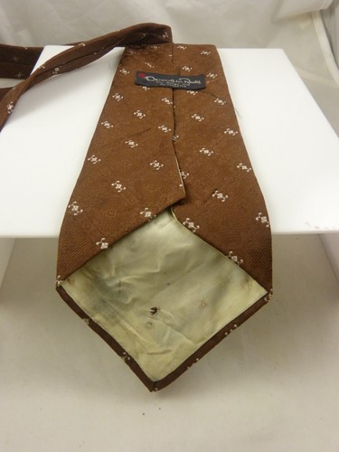 Oscar de la Renta for after six vintage tie Brown print pre-owned - Picture 4 of 6