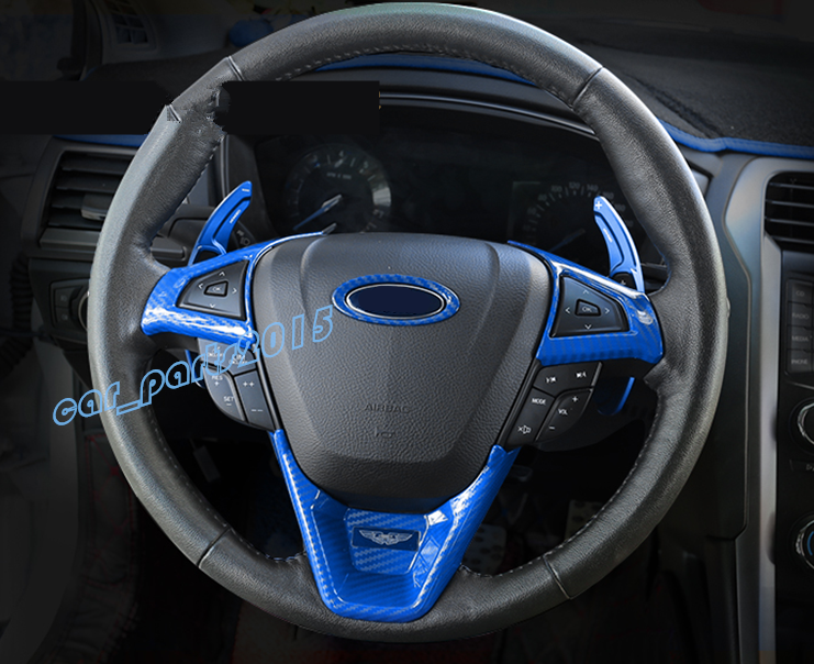 Blue Carbon Fiber Car Interior Kit Cover Trim For Ford Fusion Mondeo