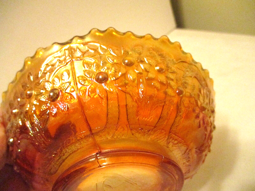 Fenton Carnival Glass Marigold Sailboats Bowl - Picture 7 of 8