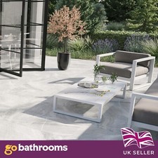 Grey Porcelain Garden Tiles 61x61cm Matt Square Patio Slab Full Pallet 22.3m²
