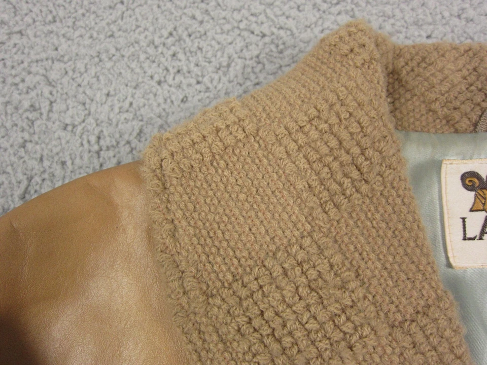 Chaqueta de Cuero Lakeland Verdadera Vintage Para Hombres 42 Marrón Gamuza Lana Tejida Sherpa Años 60 Foto 4 de 4