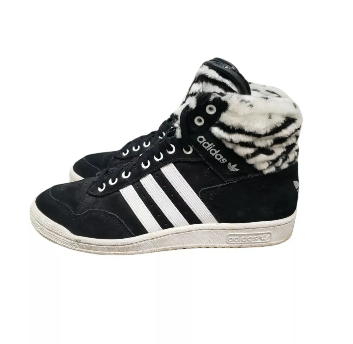 Adidas Pro Conference Hi Ef Shoes G96081 Suede +Faux Zebra Fur Women's Sz US 8.5