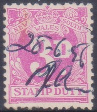 (F283-33) 1940 Australia NSW 3d violet stamp duty (AH)
