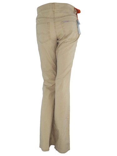 Cotton Belt Pantalone Da Donna Beige Bootcut In Cotone Gamba Scampanata Casual - Imagen 19 de 31