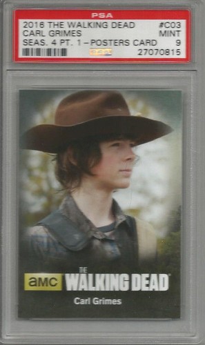 2016 The Walking Dead Carl Grimes Staffel 4 Pt. 1 PSA 9 Posterkarte