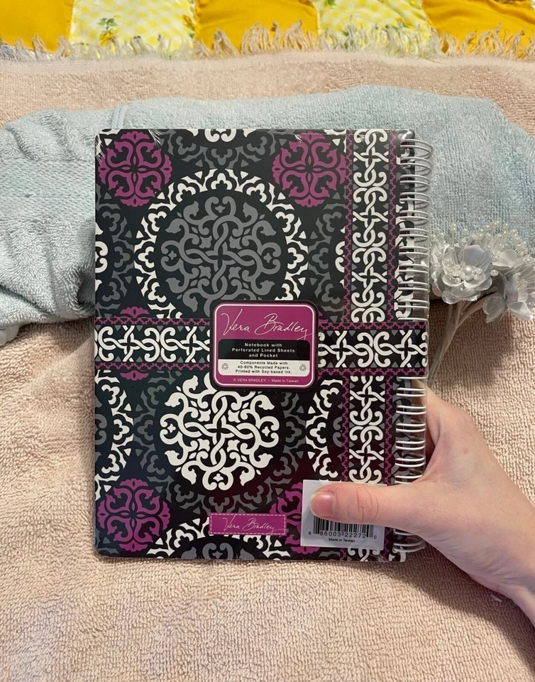 Mini Notebook Vera Bradley Canterberry Magenta Nuevo con Etiquetas Foto 3 de 4