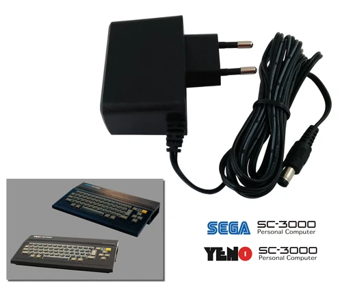 Power Supply for Sega / Yeno SC-3000 - 2m Cable - EU Plug AC Adapter PSU