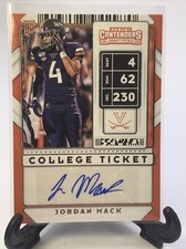 Jordan Mack 2020 Panini Contenders Draft Picks College Ticket Auto #307 RC