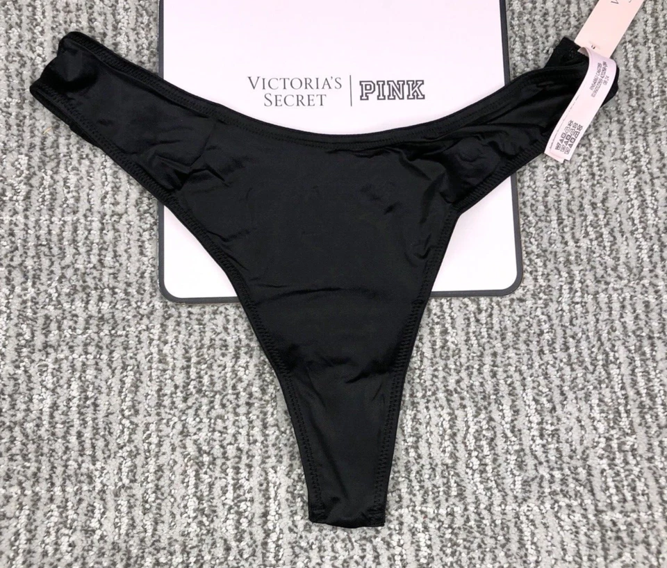 Victoria's Secret Tanga Panty Muy Sexy Nuevo con Etiquetas Pequeño Negro Estampado de Estrellas Tirantes Foto 2 de 4
