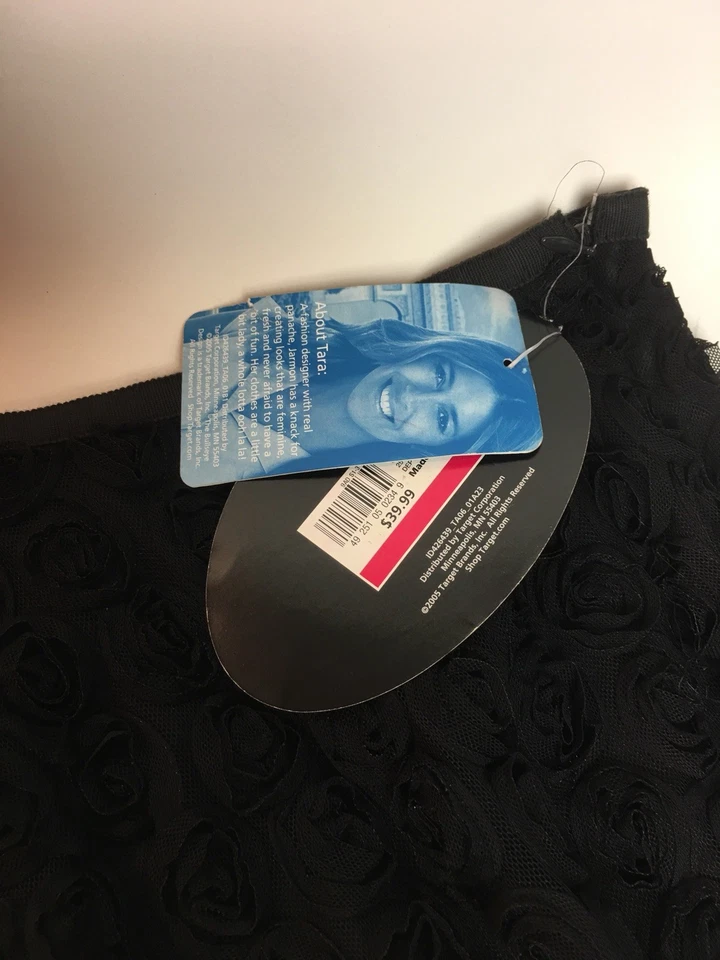 Nuevo Con Etiquetas Tara Jarmon Mini Falda Corta Negra con Textura Floral Mediana Foto 4 de 4