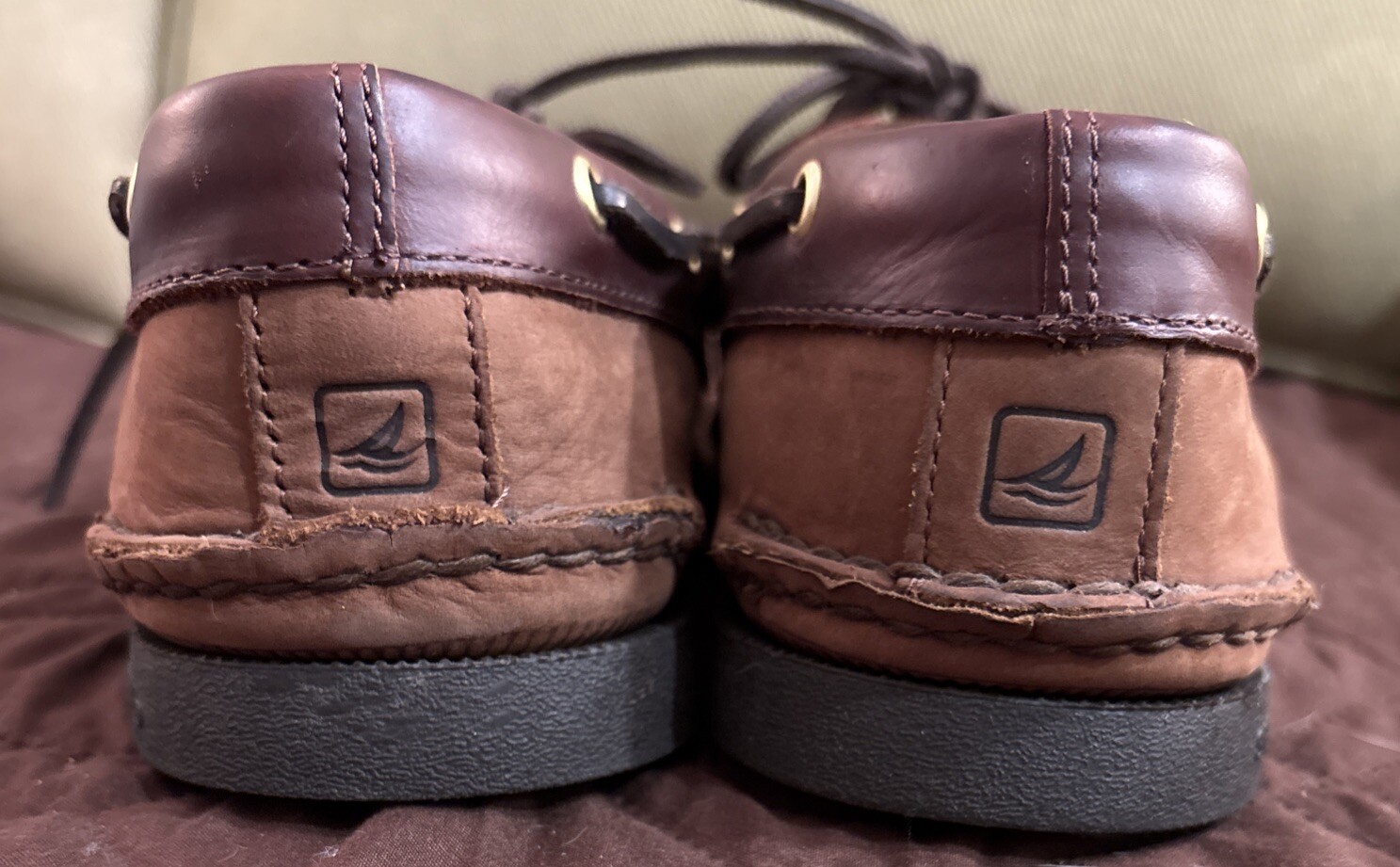 Sperry Nearly New Men's Authentic Original 2-Eye Boat Shoe Brown Leather 10.5M