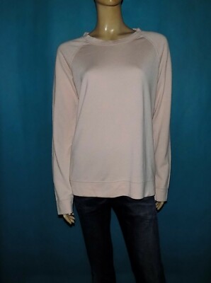 Vanessa Bruno Athé Pullover Rundhals Rosa Hell Größe 1 Viskose Baumwolle Langarm