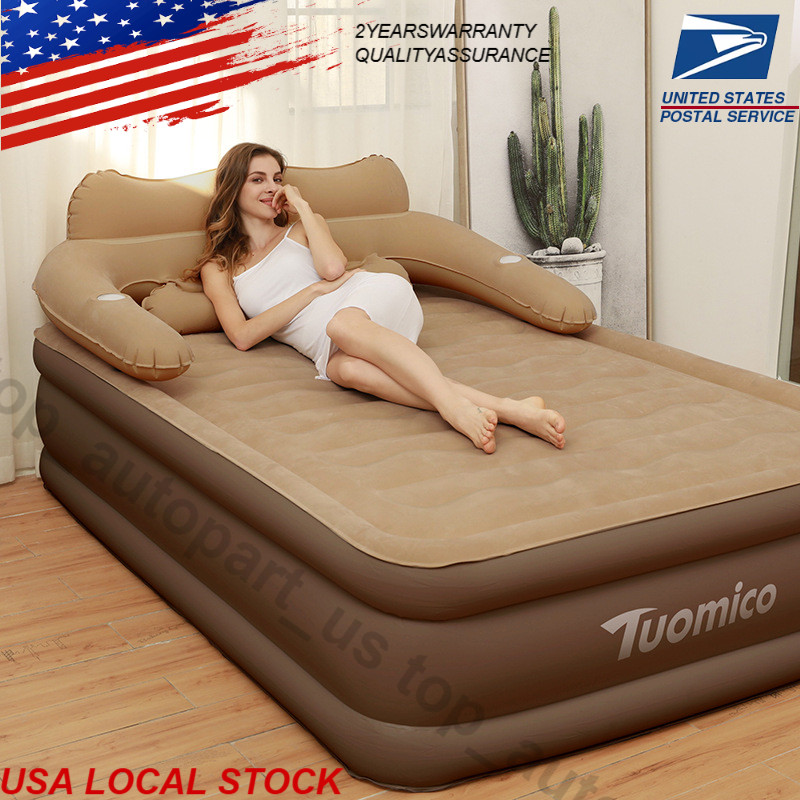 Portable Inflatable Couch Queen Size Air Mattress Sofa Bed for Camping & Outdoor