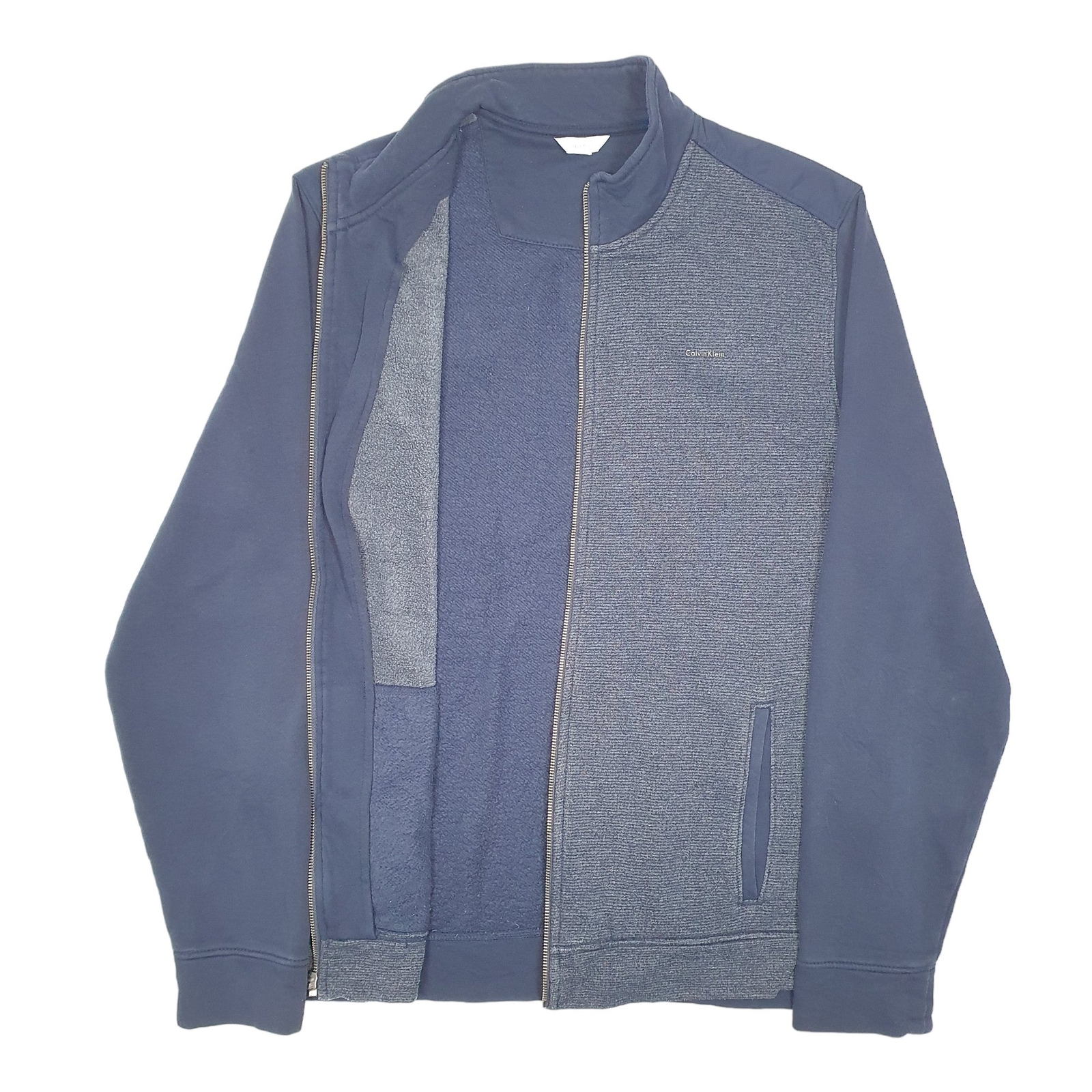 CALVIN KLEIN Full Zip Cotton Jumper Sweatshirt Mens M image 2