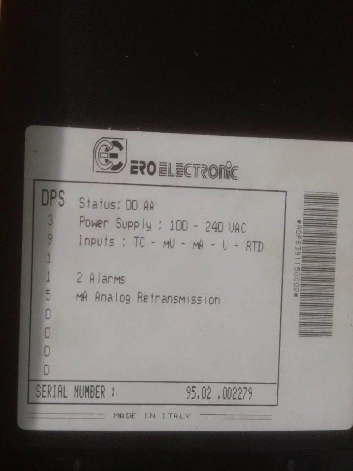 ERO ELECTRONIC DPS39115000 DIGITAL PANEL INDICATOR, NEW, 60 DAYS WARRANTY - Image 4 of 4