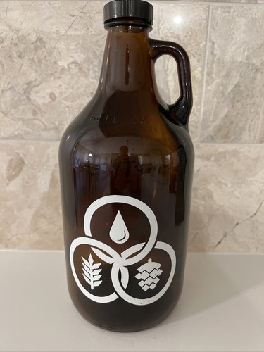 TRIPTYCHE Brewing Beer Growler Empty Bottle 64 FL OZ Glass Jug Savoy, Illinois - Picture 14 of 24