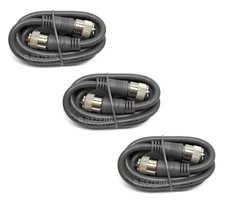 3 Lot Steren 3 ft Gray RG-8X Mini 8 Coax PL-259 Ham Radio Antenna Jumper Cable