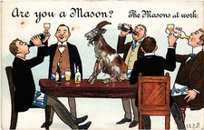 PC FREEMASONRY, HUMOR, ARE YOU A MASON, Vintage Postcard (b56231)