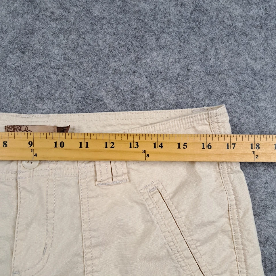 Pantalones Cortos Prana Cargo Mujer 10 Beige Carga Bermudas Algodón Orgánico Senderismo 13" Entrepierna Foto 4 de 4