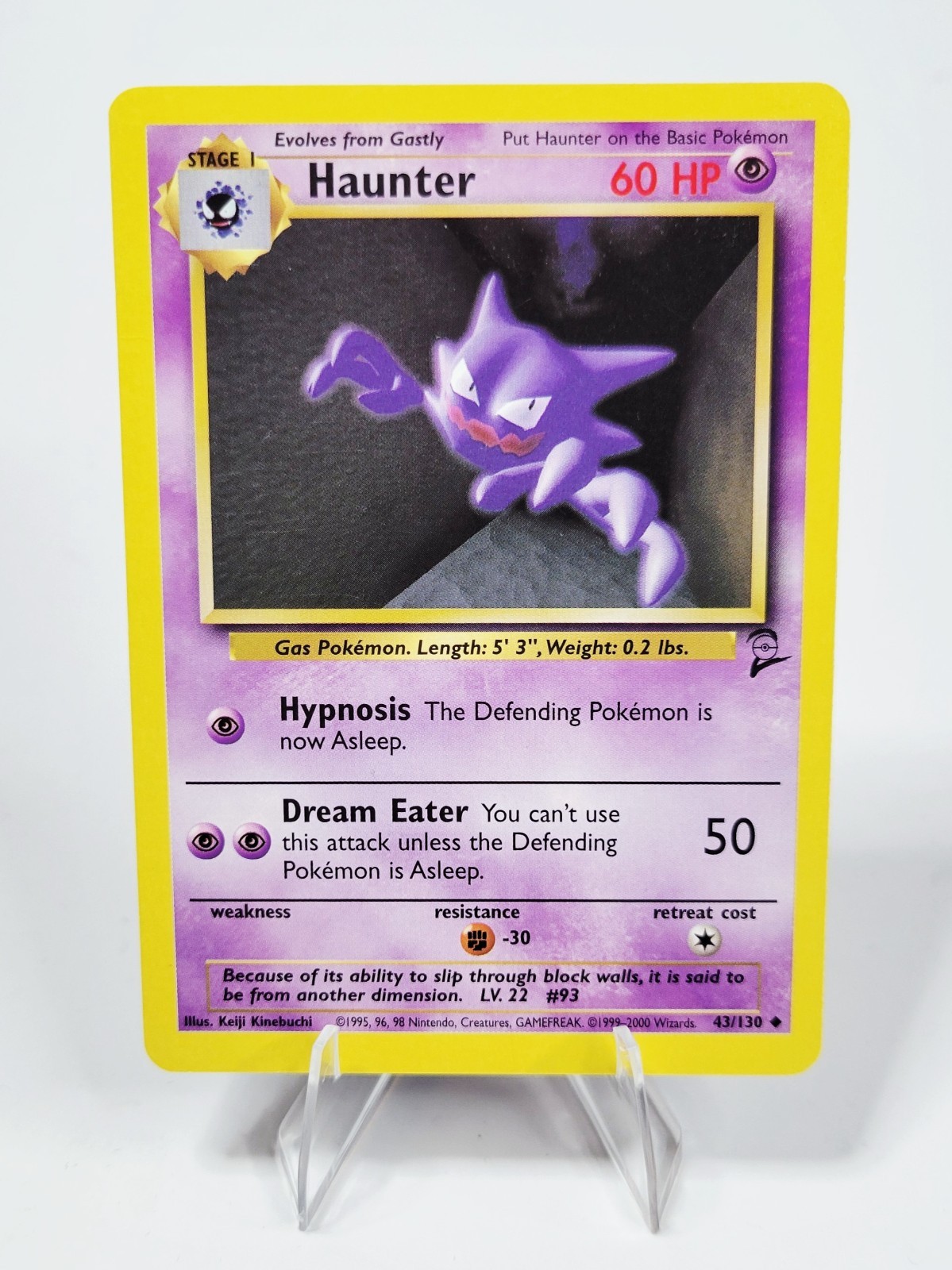 Pokemon TCG WotC - HAUNTER #43/130 - Base Set 2 - Uncommon Card - LP