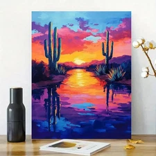 Arizona Desert Framed Canvas Stretched Ready to Hang 50x40 Home decor Gift